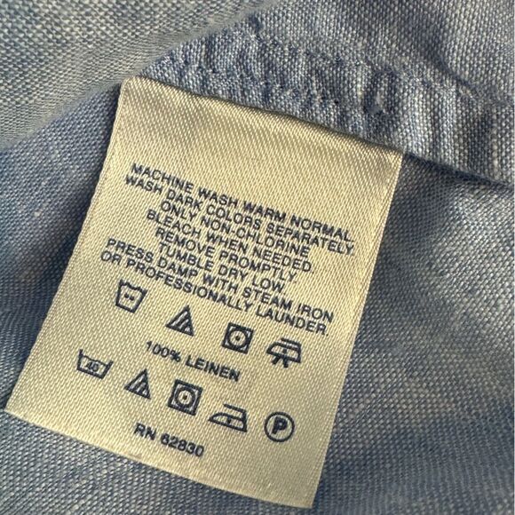 Lands’ End Linen Light Blue Sleeveless Top 2 - Picture 7 of 7